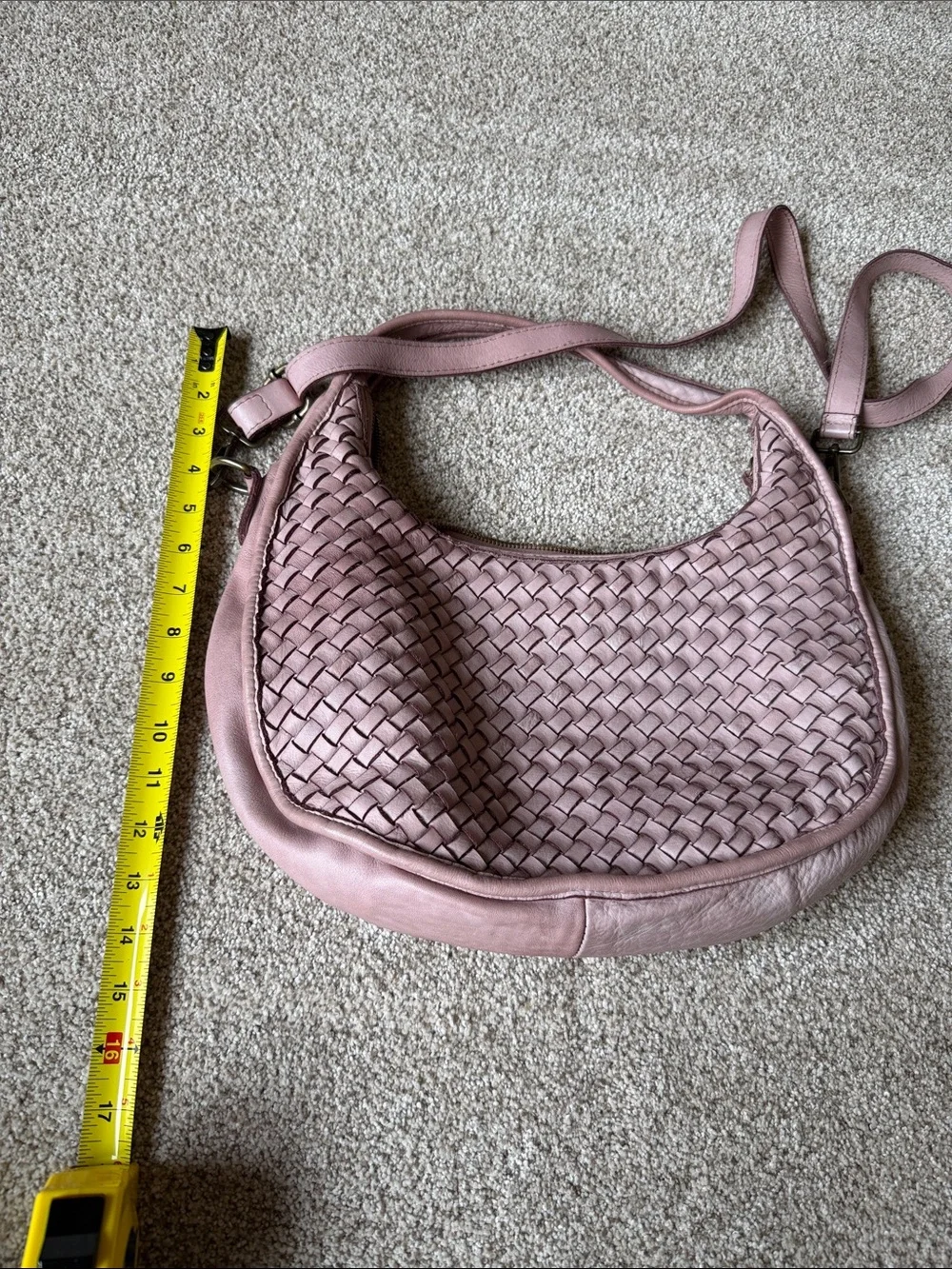 Sundance Made in Italy Dusty Rose Bag with Crossbody Strap